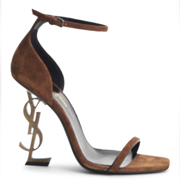 Saint Laurent Opyum Suede Sandals Heels - Picture 1 of 6